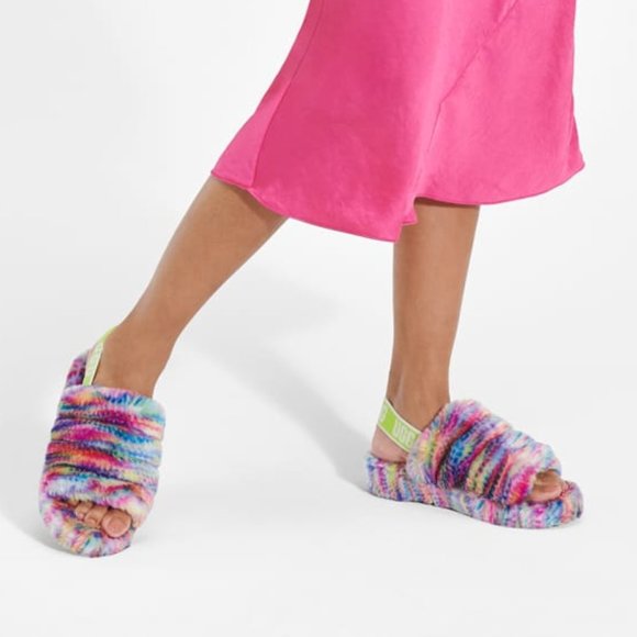 UGG Shoes - New NWoT UGG Womens FLUFF YEAH Pixelate Slipper Slide Sz 8 New READ DESCRIPTION!